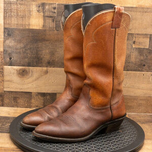 NOCONA MENS COWBOY BOOTS BROWN LEATHER VINTAGE FARM RANCH WESTERN SIZE 9D